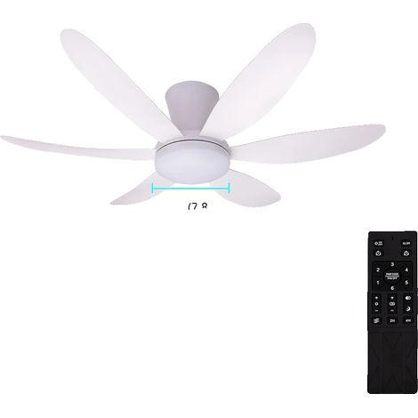 Ventilatore da soffitto con luce, 6 velocità, telecomando, 6 pale illuminate (1/2)