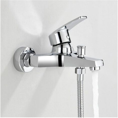 Robinet mitigeur de baignoire Robinet de baignoire/douche Robinet mitigeur en laiton chromé (1/4)