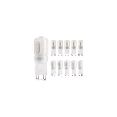 Ampoule LED G9 2W, Équivalent à 20W halogène, 260LM, Lumière blanc froid 6000K, Non-dimmable, 220-240V, Ampoules à économie d'énergie, Lot de 10 [Classe énergétique E]