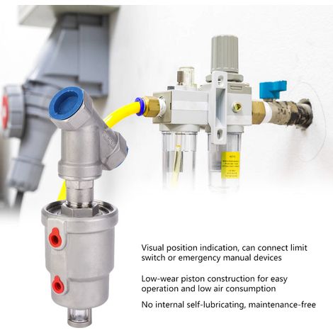 Vanne à siège angulaire inox à commande pneumatique connexion filetée femelle vanne vapeur pneumatique DN20 3/4 pouce (1/5)
