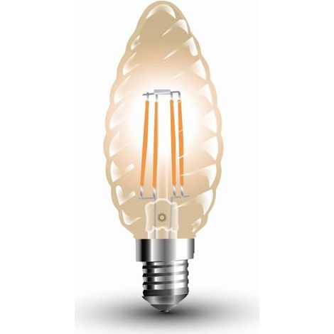 Ampoule LED Filament Bougie 4W E14, Plastique,et Autre materiaux, 4 W, Blanc (1/5)