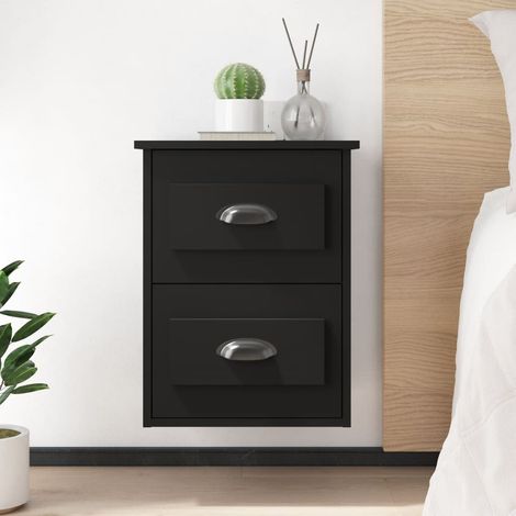 Table de chevet Table d'Appoint Table de Nuit murale noir 41,5x36x53 cm -BV76696 (1/5)