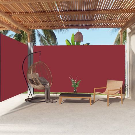 Auvent latéral rétractable Paravent extérieur Brise Vue Rétractable pour Jardin, Balcon, terrasse Rouge 200x600 cm NDTN8782262 (1/5)