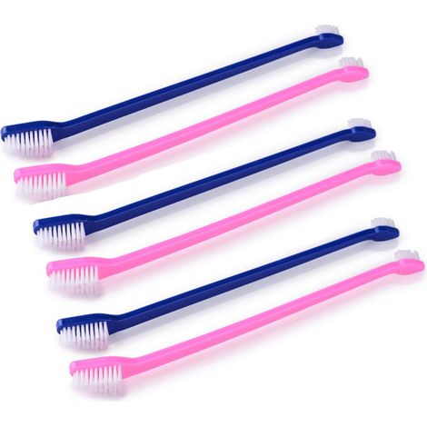Brosse À Dents Pour Chien - Tête Double - Poils Souples Non Toxiques - Adaptée Chiens Moyens Et Grands - 1 Pièce (1/5)