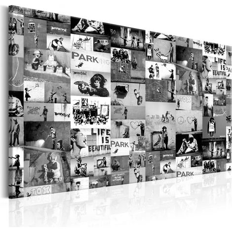 Tableau Imprimé "Banksy - Graffiti Collage II" 40 x 60 cm (1/2)