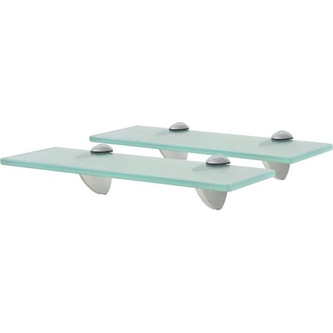 2 Étagères Tablettes en Verre 30 cm transparent à fixer pour une décoration moderne et épurée