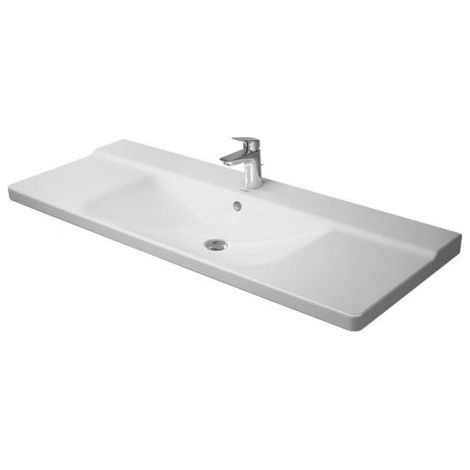 Lavabo DU Furniture P3 Comforts 1250 mm avec trop-plein, avec bonde, sans bonde, blanc