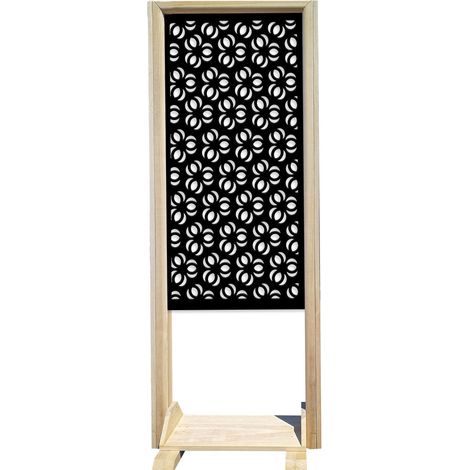 ELLISSE - Separè - Paravento modulabile - 70x190cm - in Legno e PVC Nero (1/3)