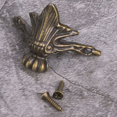 10 pieds de meubles vintage, pieds décoratifs, pieds de tiroir, pieds de tiroir en alliage de zinc, pieds de tiroir en bois, quincaillerie pour pieds de meubles, protecteur d'angle de jambe en laiton (1/5)