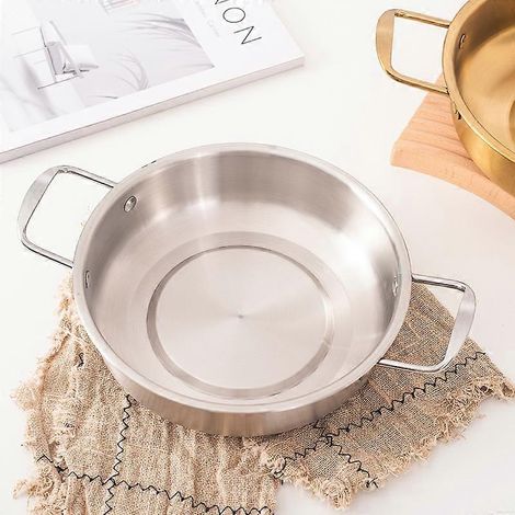 Poêle de cuisson en acier inoxydable, petite casserole wok pour la maison et les restaurants (1/5)
