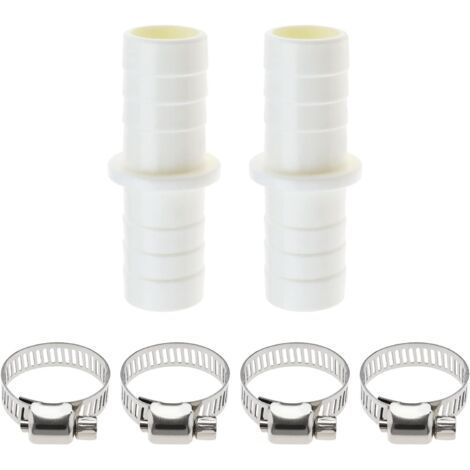 Washing Machine Drain Hose Connector (2 Pack), Plastic Hose Extension Adapter with 4 Clamps for Washing Machine Dishwasher Water Hose. (1/5)