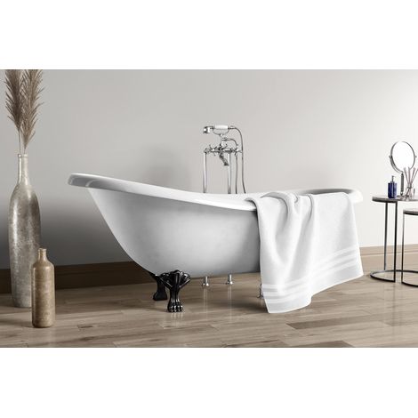 Drap DE Douche 500 GMS 100% Coton 70 x 140 CM - Blanc (1/4)