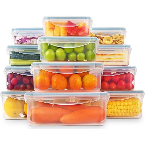 Boîte Alimentaire Set, 12 Pièces Boîtes Alimentaires Plastique Réutilisables avec Couvercles Hermétiques (1/5)