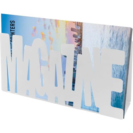 Portariviste da scrivania in metallo con design "Magazine", misura 34x8,5x18 cm, raccoglitore per documenti e giornali, per ufficio, sala d'attesa - B (1/4)