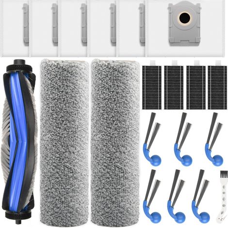20 Stück Zubehör Set für Ecovacs Deebot T80 Omni Saugroboter, Ersatzteile mit 1 Hauptbürste, 2 Wischwalze, 6 Staubbeutel, 4 Filter, 6 Seitenbürsten, 1 Reinigungsbürste (1/5)