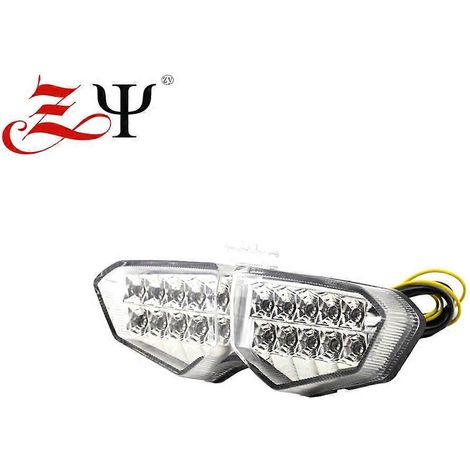 Compatible avec Yamaha YZF R6 03-05 : feu arrière à LED modifié avec clignotant et fonction stop – transparent (1/4)