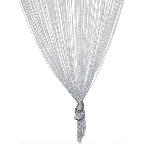 Rideau de séparation de porte/fenêtre en fil tissé à paillettes argentées, motif gouttes de rosée, dimensions : 100 cm x 200 cm, décoration gothique d’Halloween (1/5)