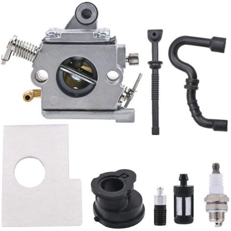Carburateur MS170 pour Stihl MS170 MS180 Tronçonneuse avec Filtre à Air, Bouchon de Réservoir, Filtre à Essence, Bougie d'Allumage, Remplace C1Q-S57 C1Q-S57A C1Q-S57B 1130 120 0603