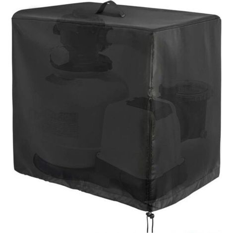 Couvercle de pompe de piscine - Couvercle de filtre à sable - Résistant aux UV - 1 pièce - Pour l'extérieur et le jardin - Gris (1/5)
