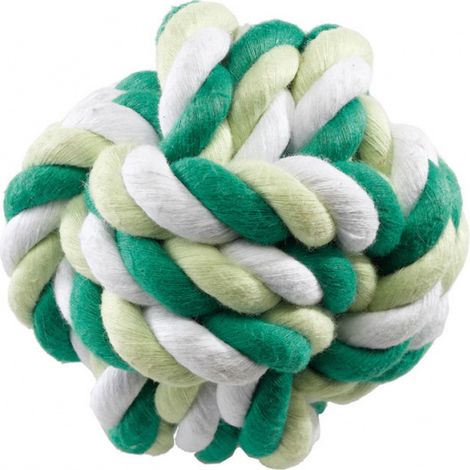 Ferplast hundeschnur Ball 8 cm Baumwolle grün/weiß