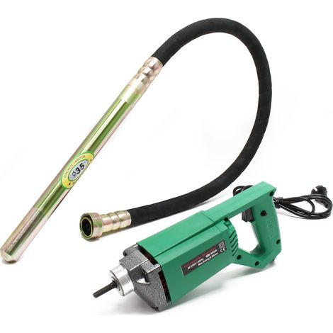 Wiltec – Vibreur à béton 800W – Aiguille vibrante 150 cm – Arbre flexible pour chantiers humides – Élimination efficace des bulles d'air