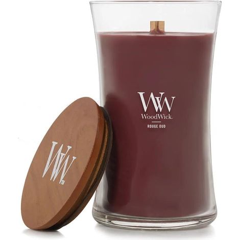 Bougie parfumée WoodWick Rouge 175 mm mèche bois (1/3)