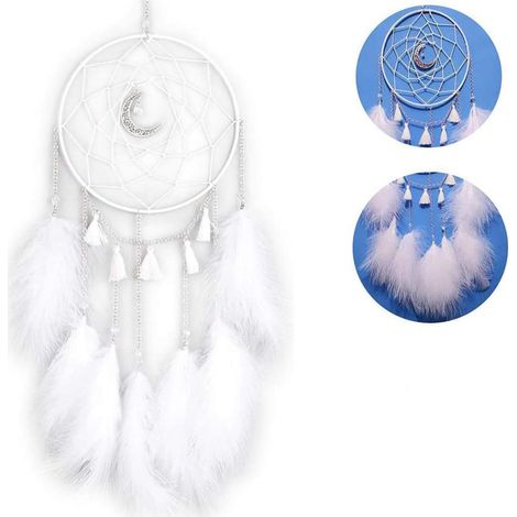 Dream Catcher - 15 cm Metal Ring With LED String Lights - Handmade Wall Hanging Decoration For Bedroom Living Room - 1 Piece (1/5)