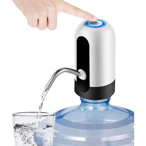 Pompe à eau électrique pour bouteille, pompe à eau potable automatique rechargeable par USB, distributeur d'eau portable pour le camping (blanc) [jkw] (1/5)