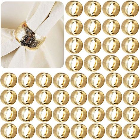 24 anillos dorados para servilletas de tela, anillos para servilletas de boda, anillos para servilletas de mesa de tela