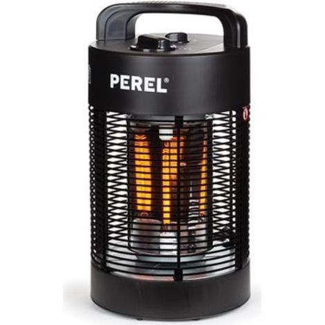 Perel – Chauffage de terrasse mobile 700W carbone – 2 niveaux de chaleur – IP34 étanche – Oscillation 120°–360° – Protection anti-basculement – Portable intérieur/extérieur (1/10)