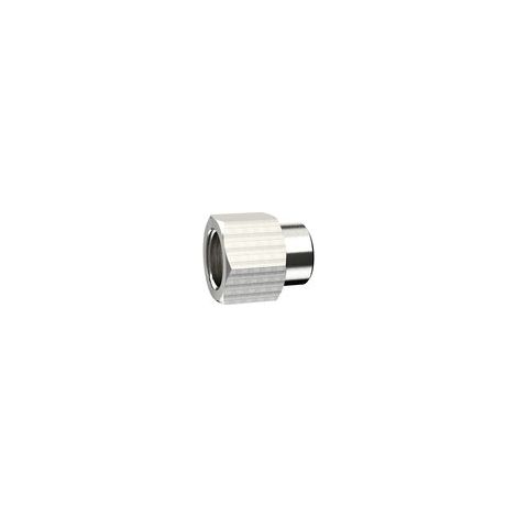Riegler Muffe, reduzierend, G 1/8 i., G 1/4 i., SW 17, Messing vernickelt (1/2)