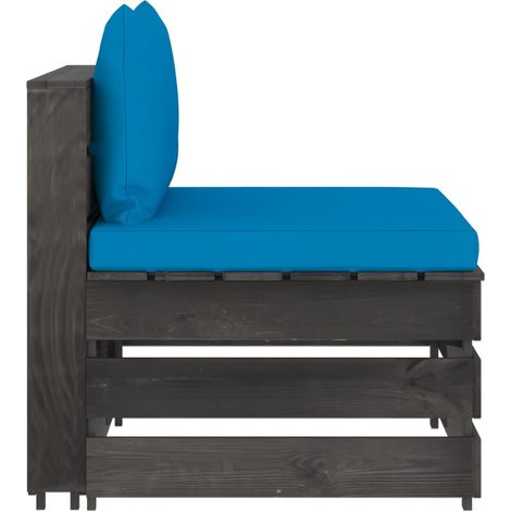 Canapé central,Canapé d'extérieur,Sofa de jardin sectionnel avec coussins Bois imprégné de gris CFW808584 (1/5)