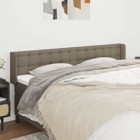 vidaXL Cabecero de tela gris taupe 183x16x78/88 cm (1/5)