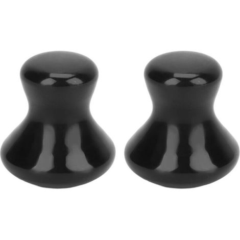 2 pièces Outil Gua Sha Visage en Forme de Champignon pour Lissage et Anti-Rides Massage Rouleau Noir (1/5)