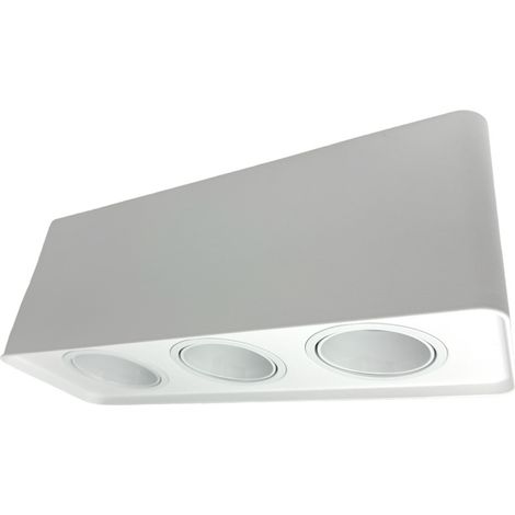 Portafaretto triplo orientabile per montaggio esterno mini plafoniera applique da soffitto per faretto cucina soggiorno (1/5)