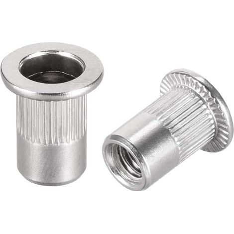 Rivet écrou de taille M4 à tête plate, fabriqué en acier inoxydable 304, lot de 5 pièces, solide, résistant à la rouille et adapté aux assemblages divers. (1/2)