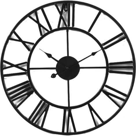 1 Horloge murale, grands chiffres 40cm, métal rétro européen, mouvement silencieux, salon cuisine bureau (1/5)