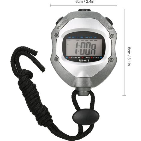 Chronomètre numérique étanche LCD, chronographe, compteur de sport avec sangle pour la natation, la course à pied, l'entraînement de Football (1/5)