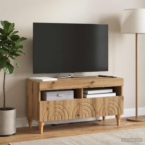 vidaXL LED TV Cabinet ALKMAAR 81 x 35 x 43 cm Artisan Oak (1/5)