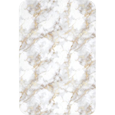 TAPPETINO DA BAGNO Venature dorate - Marmo - Bianco 60x90 cm