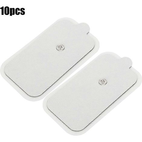 10 électrodes réutilisables 5x9cm/2x3.5in pour massage des méridiens, patchs adhésifs de physiothérapie TENS/EMS, coussinets de stimulation musculaire, 10 unités (1/5)
