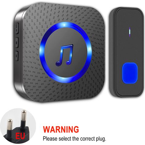 Campanello luminoso forte e lampeggiante, per uso domestico, campanello luminoso forte con 7 colori di luce brillante e 4 livelli di volume, portata del campanello wireless 182 metri (1/5)