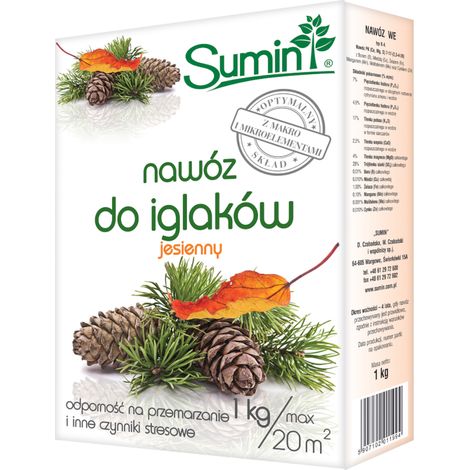 Engrais pour conifères d'automne SUM65 SUMIN 1 kg, granulés à composition optimale (1/5)