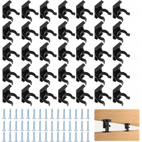 150 Piece Fixing Clip for Skirting Boards, Height Adjustment for Kitchen Cabinets, Compensation for Uneven Floors, Installation of Bathroom Furniture, Moisture Protection, 27 to 33 mm, Black (1/5)