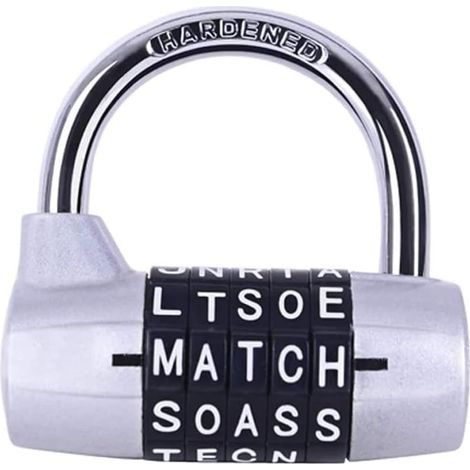 Serrure de casier de salle de sport, serrure à 5 lettres, serrure à combinaison à 5 chiffres, cadenas de sécurité pour casier de salle de sport, casier de sport, clôture, étui, rangeme (1/5)
