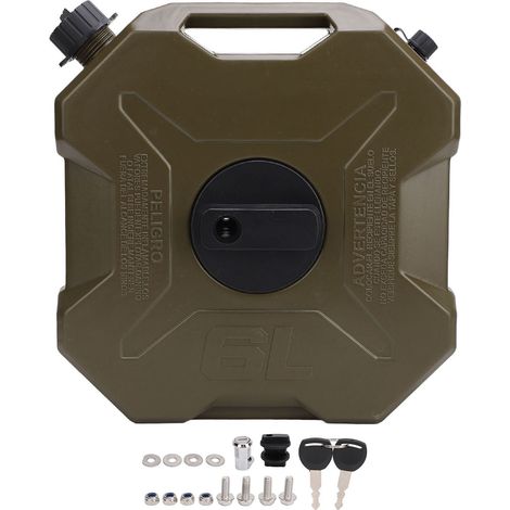 Réservoir d'essence vert de 6 L (1,6 gallon), grand réservoir de stockage d'essence pour voiture, moto, UTV, quad, véhicule tout-terrain avec support (1/5)