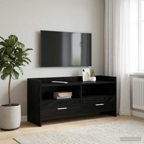 vidaXL Meuble TV 100 x 33 x 47 cm Chêne noir Bois d'ingénierie (1/5)