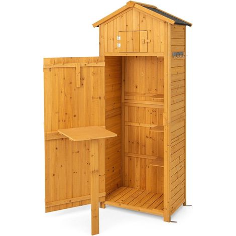 Armario para equipamiento de caseta de jardin para exterior 75 x 50 x 1805 cm natural