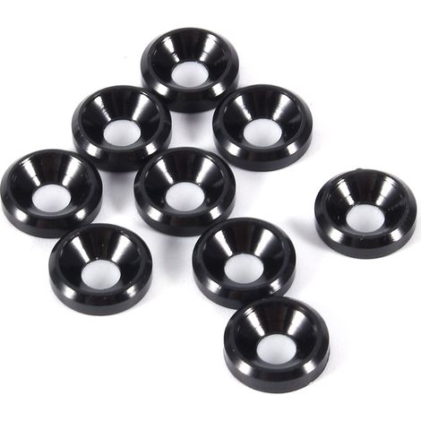 10Pcs M3 Anodized Countersunk Head Washers Gasket Aluminum Alloy Black