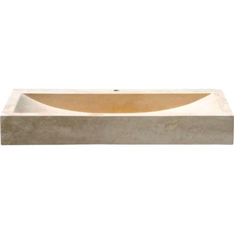 Cristina Ondyna – Vasque à encastrer en pierre sable 70cm – Dimensions L70 x P46 x H10 – Traitement imperméabilisant recommandé – Pour salle de bains